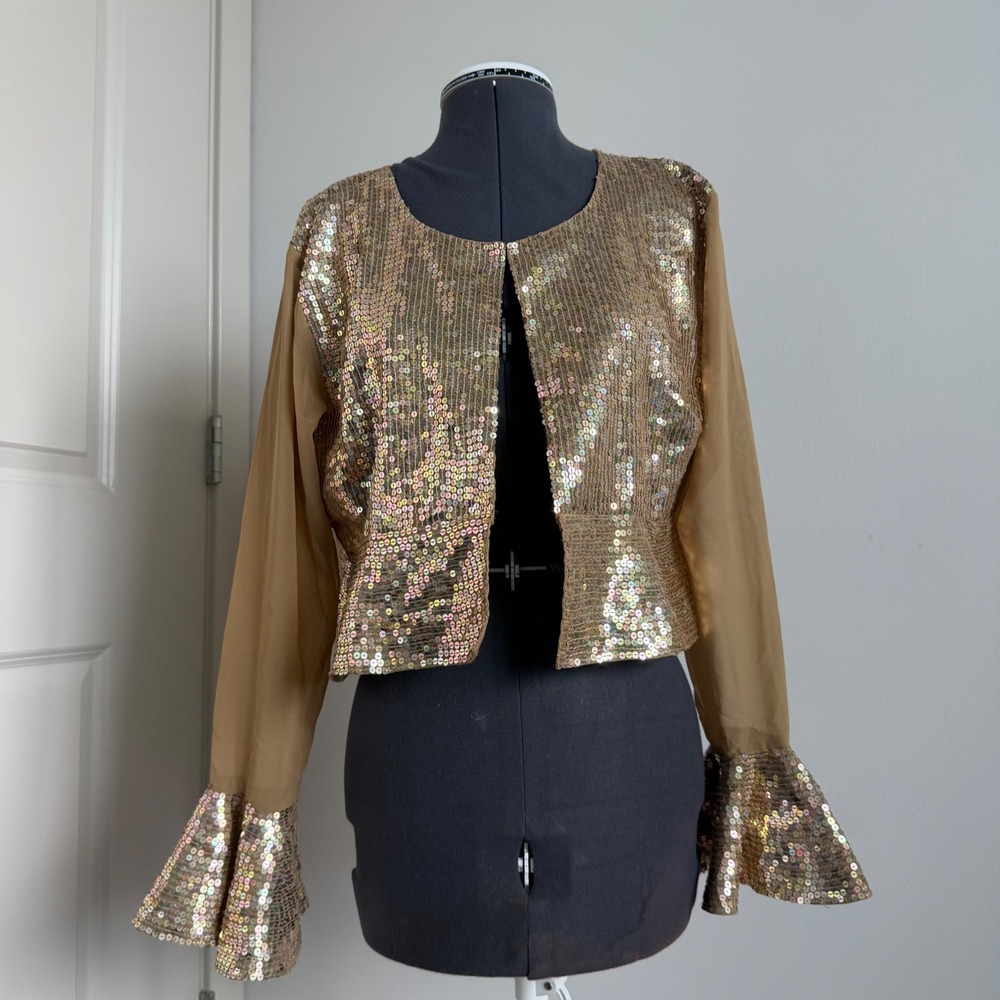 Vintage 90s‎ Sequin Front Open Front Top